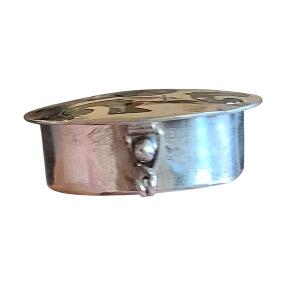 Vintage Alpaca Mexico Mother of Pearl Abalone Shell Stars Pill Container - Picture 3 of 10